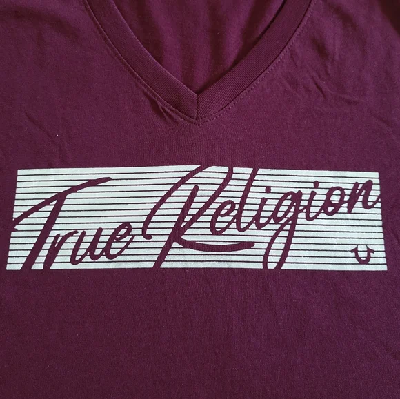 True Religion🙏 Long Sleeve Silver🤍 Foil Graphic Tee - NWT - Picture 6 of 12